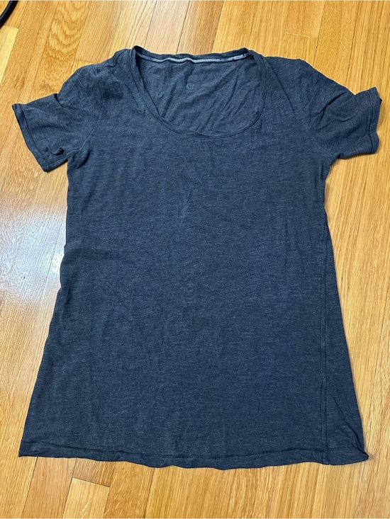 lululemon athletica Tops - lululemon athletica Scoop Neck Short Sleeve Tee - Charcoal PTP 16.5